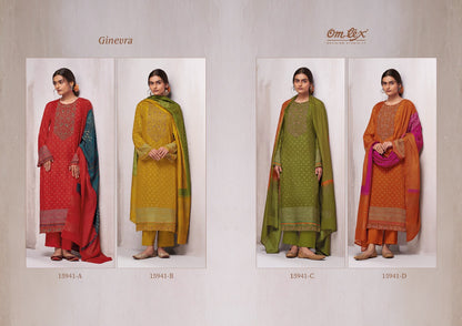 Ginevra Omtex Muslin Silk Pant Style Suits Wholesaler Gujarat