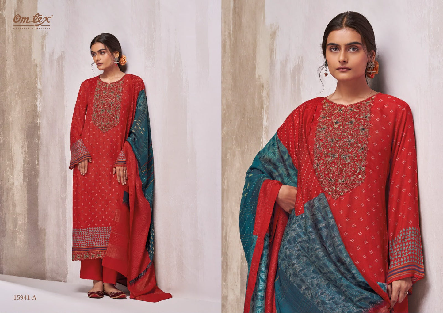 Ginevra Omtex Muslin Silk Pant Style Suits Wholesaler Gujarat