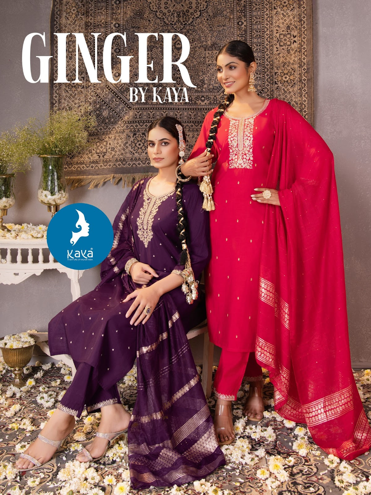 Ginger Kaya Roman Readymade Pant Style Suits Exporter Gujarat