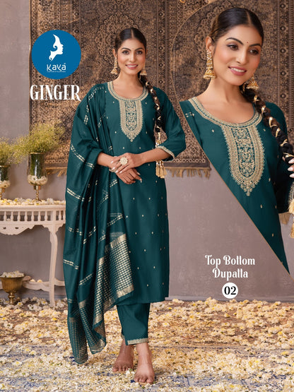 Ginger Kaya Roman Readymade Pant Style Suits Exporter Gujarat