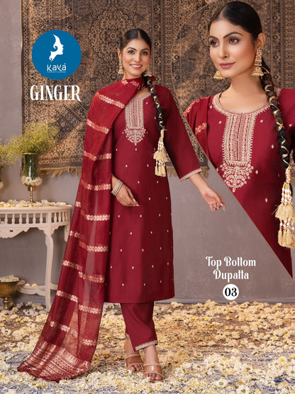 Ginger Kaya Roman Readymade Pant Style Suits Exporter Gujarat