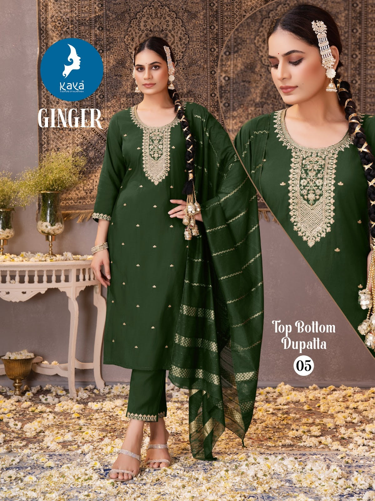 Ginger Kaya Roman Readymade Pant Style Suits Exporter Gujarat