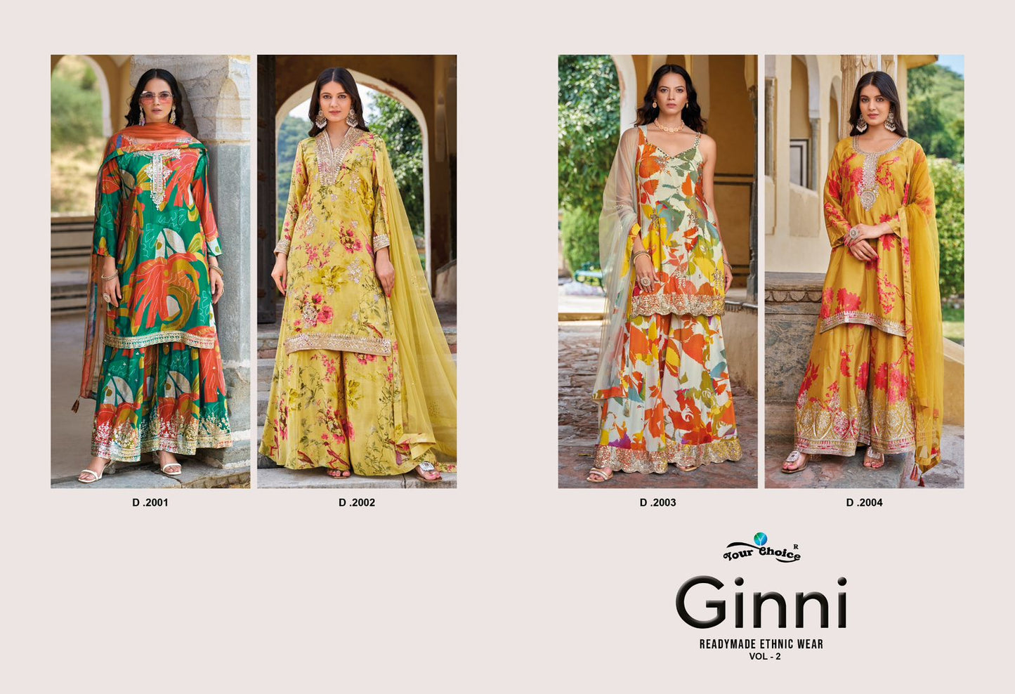Ginni Vol 2 Your Choice Chinon Readymade Plazzo Style Suits Exporter