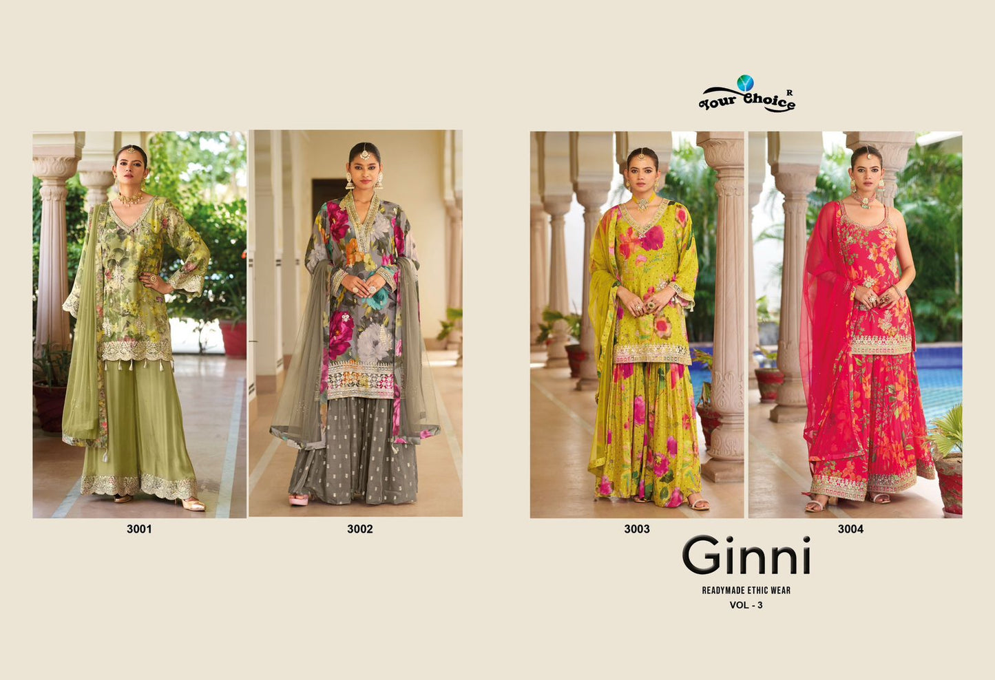 Ginni Vol 3 Ramdan Special Your Choice Chinon Readymade Suits Supplier Gujarat