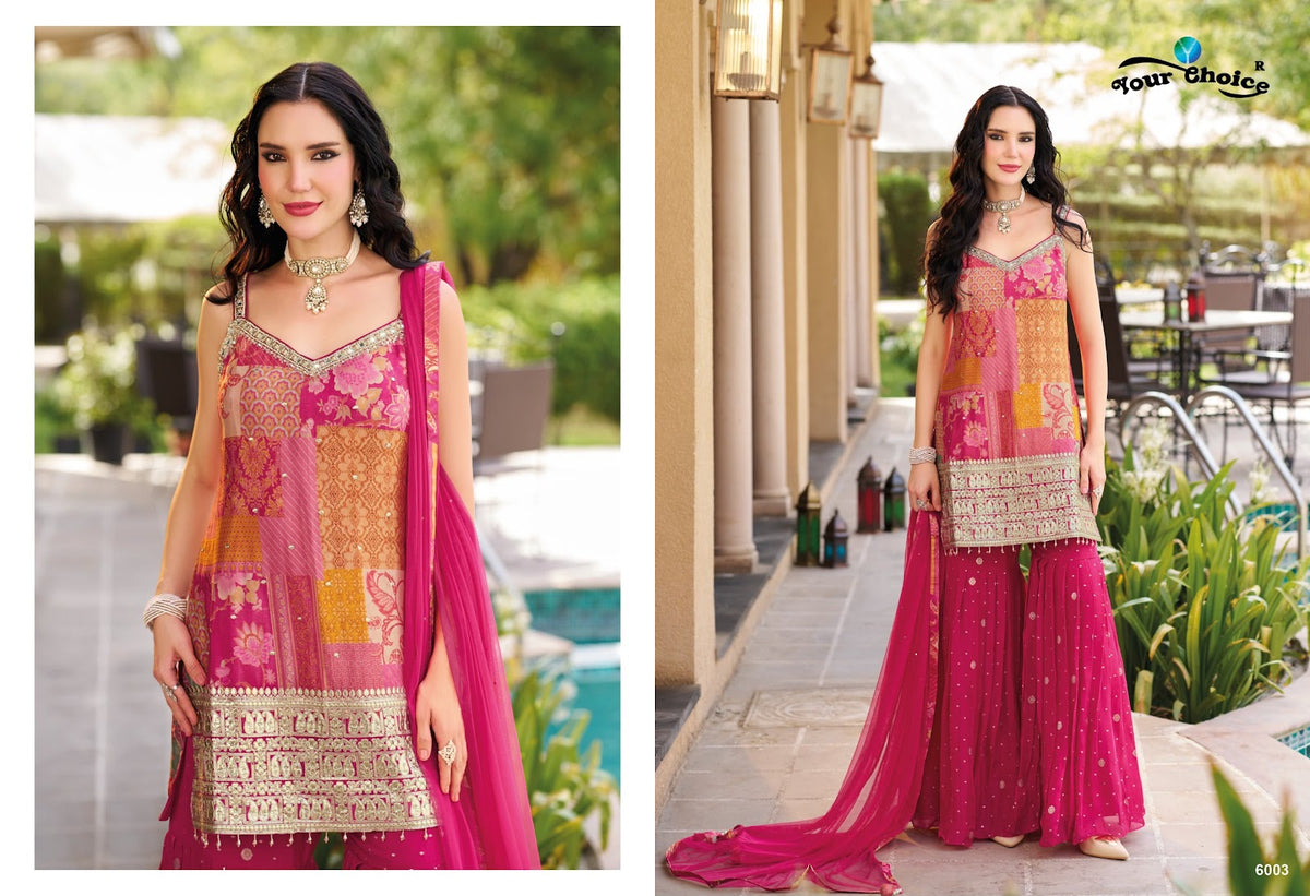 Ginni Vol 6 Your Choice Chinon Pakistani Readymade Suits Wholesaler India
