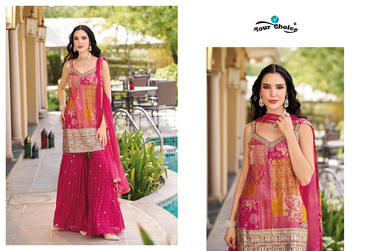 Ginni Vol 6 Your Choice Chinon Pakistani Readymade Suits Wholesaler India