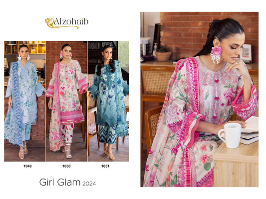 Girl Glam 2024 Al Zohaib Cotton Pakistani Patch Work Suits Exporter Gujarat
