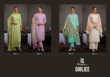 Girliee Sargam Prints Pure Linen Pant Style Suits Wholesaler