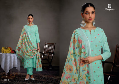 Girliee Sargam Prints Pure Linen Pant Style Suits Wholesaler