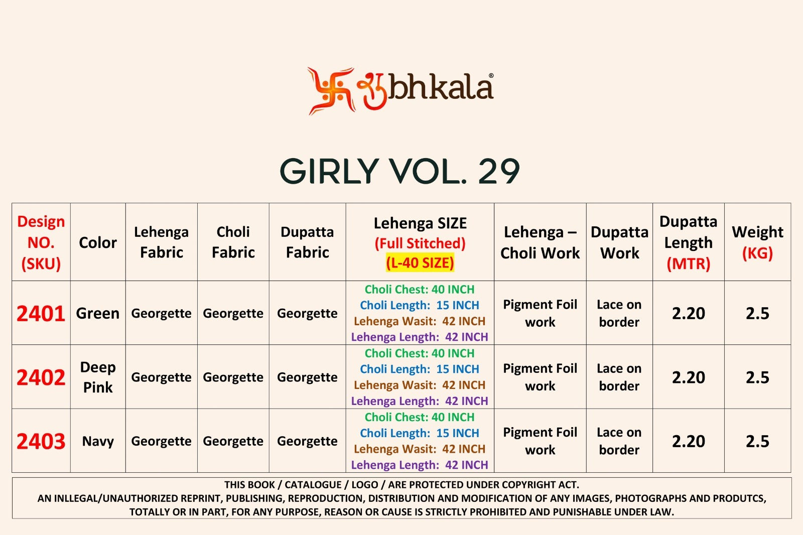 Girly Vol 29 Shubhkala Georgette Readymade Lehenga Choli Manufacturer India