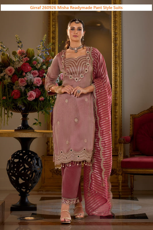Girraf 260926 Misha Tissue Silk Readymade Pant Style Suits Supplier