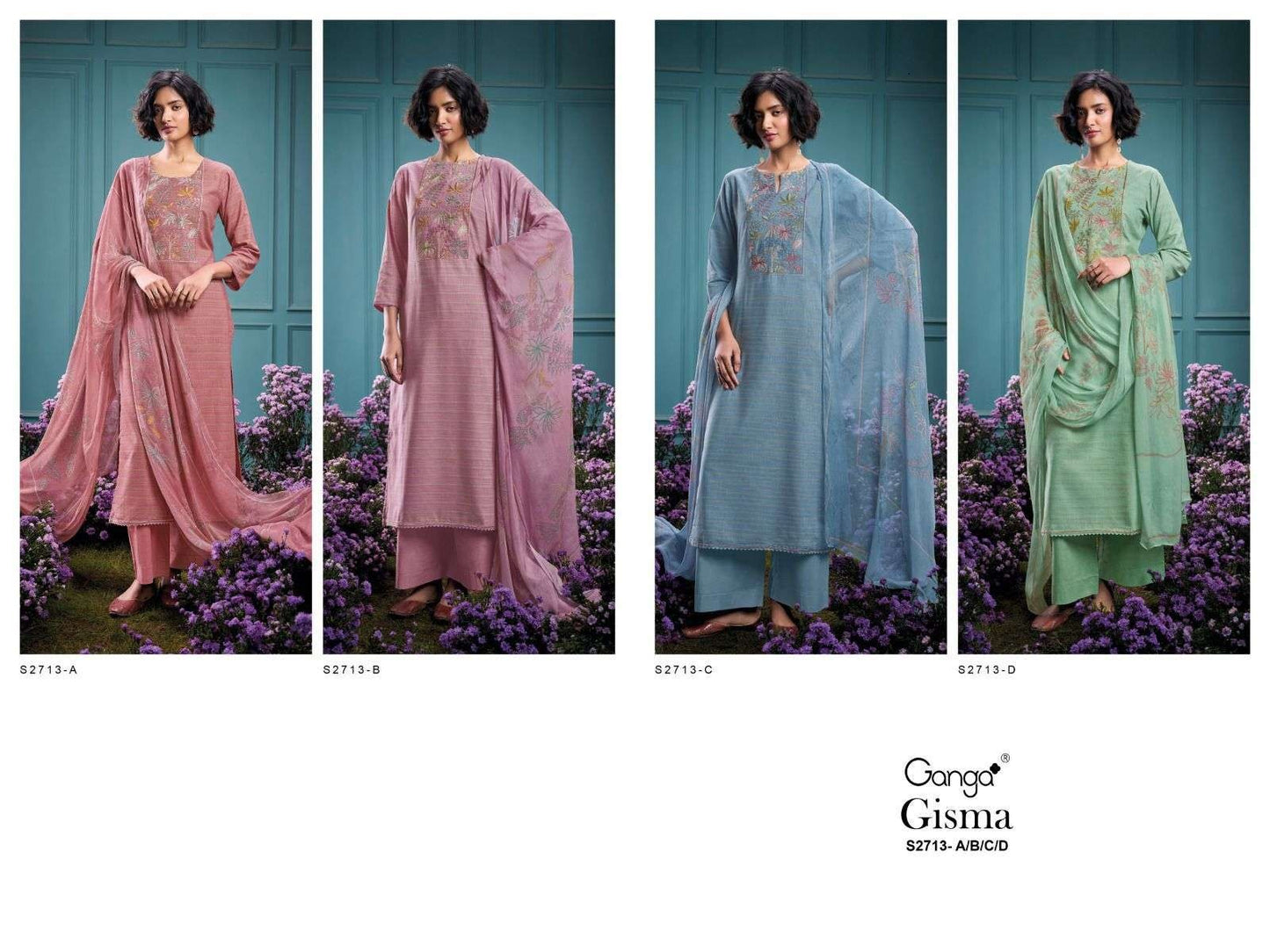 Gisma 2713 Ganga Handloom Plazzo Style Suits Exporter India