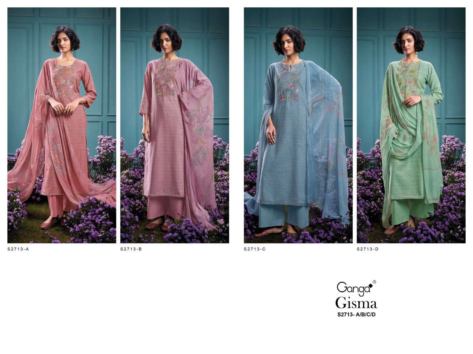 Gisma 2713 Ganga Handloom Plazzo Style Suits Exporter India