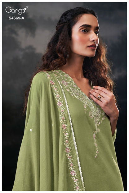Gitaeya 4669 Ganga Bemberg Pant Style Suits Wholesaler Gujarat