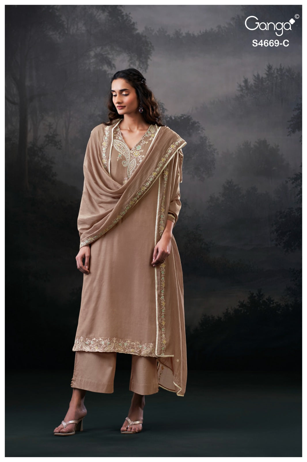 Gitaeya 4669 Ganga Bemberg Pant Style Suits Wholesaler Gujarat