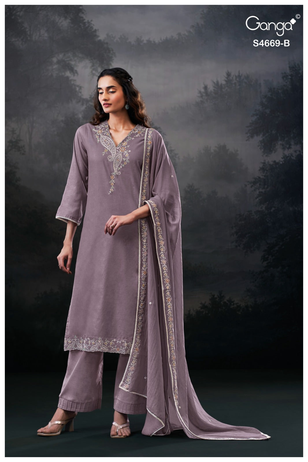Gitaeya 4669 Ganga Bemberg Pant Style Suits Wholesaler Gujarat