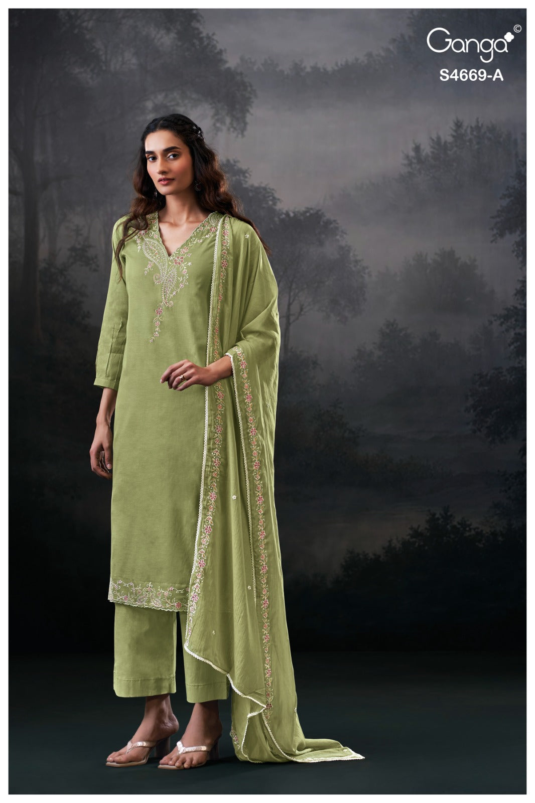 Gitaeya 4669 Ganga Bemberg Pant Style Suits Wholesaler Gujarat