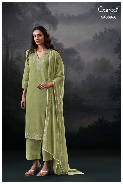Gitaeya 4669 Ganga Bemberg Pant Style Suits Wholesaler Gujarat