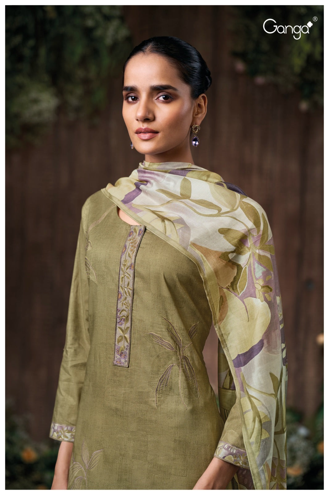 Gitali 3594 Ganga Premium Cotton Plazzo Style Suits Wholesaler Ahmedabad