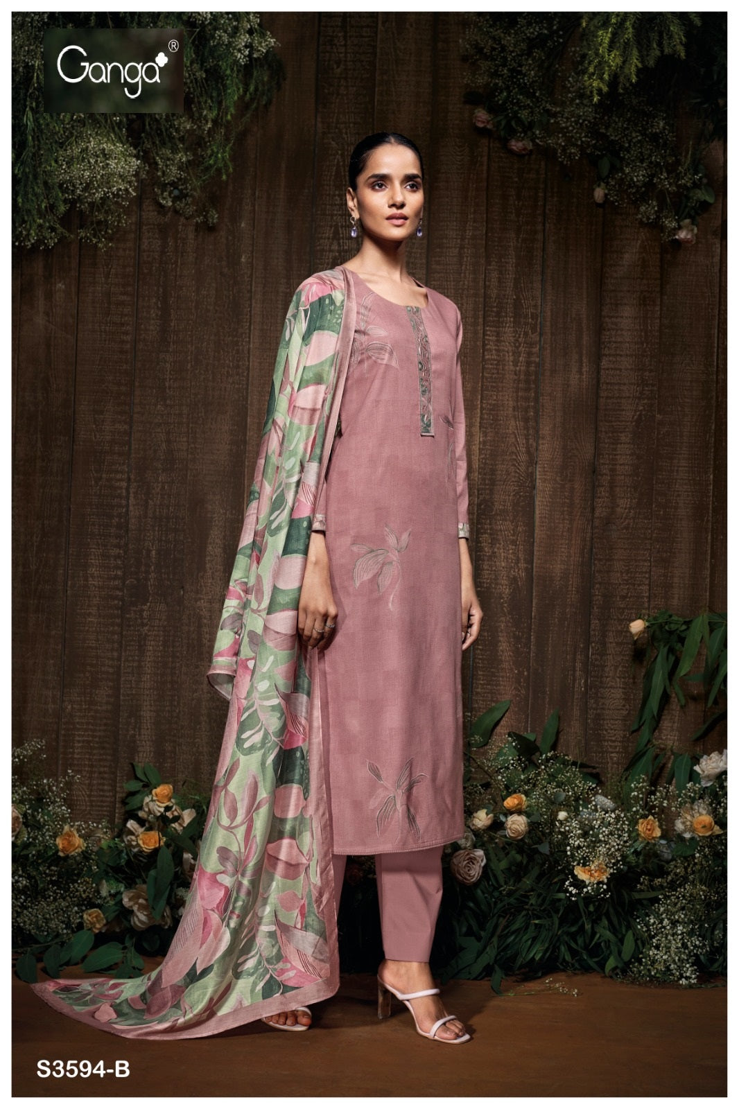 Gitali 3594 Ganga Premium Cotton Plazzo Style Suits Wholesaler Ahmedabad