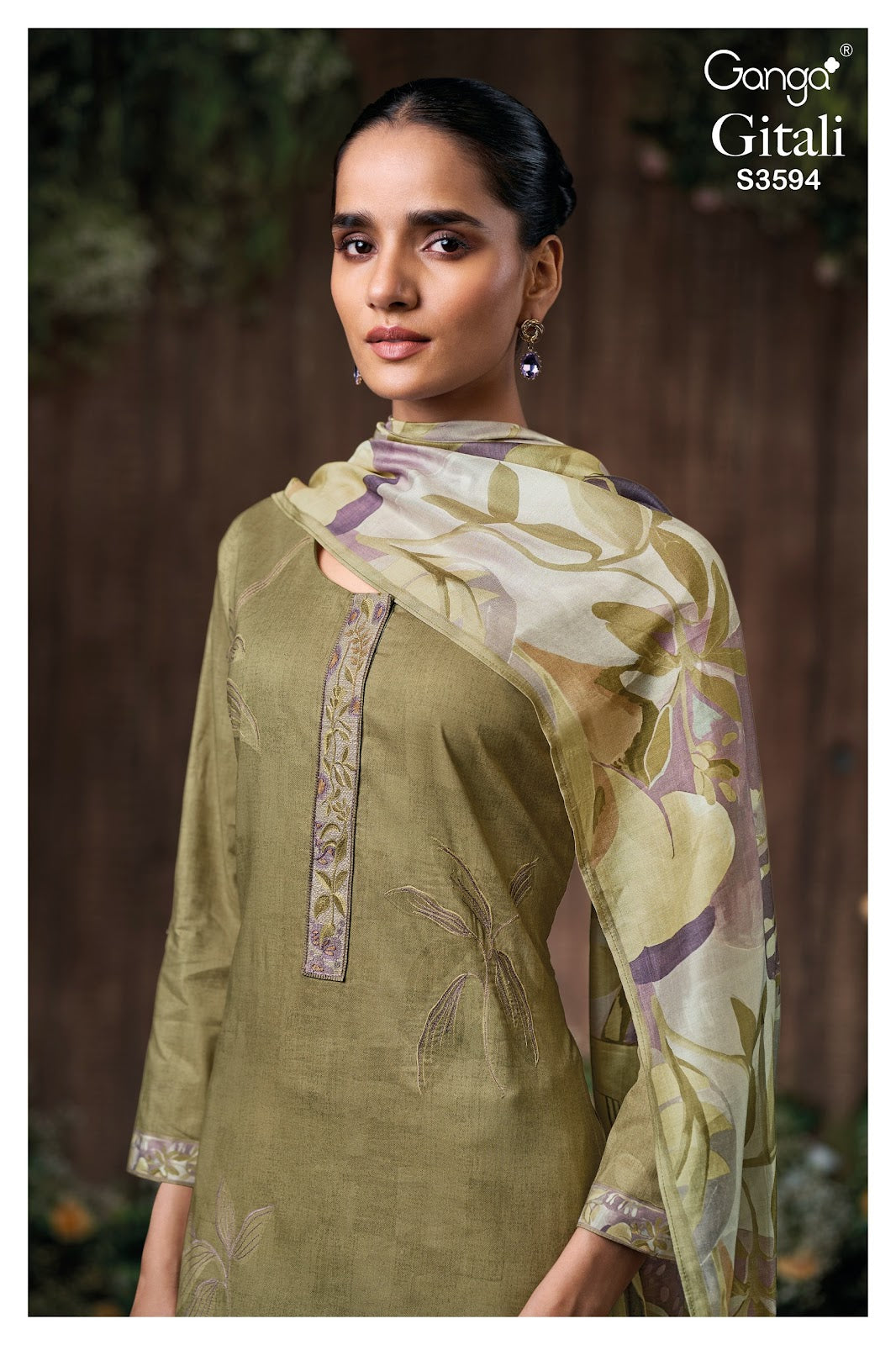 Gitali 3594 Ganga Premium Cotton Plazzo Style Suits Wholesaler Ahmedabad