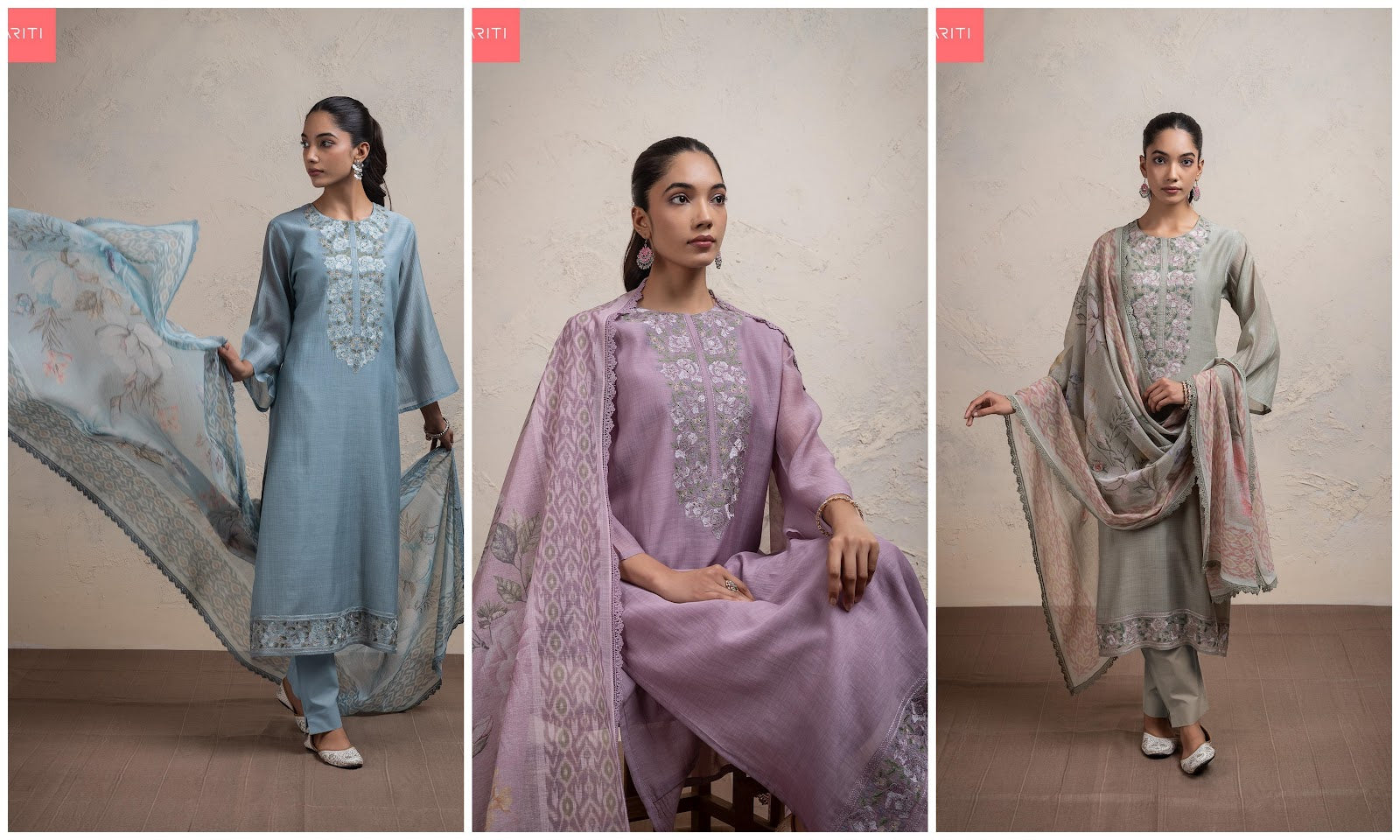 Gitali Naariti Mul Chanderi Pant Style Suits Supplier