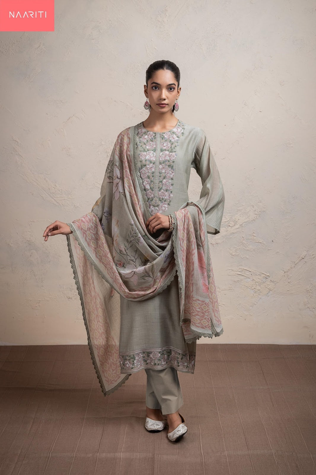 Gitali Naariti Mul Chanderi Pant Style Suits Supplier