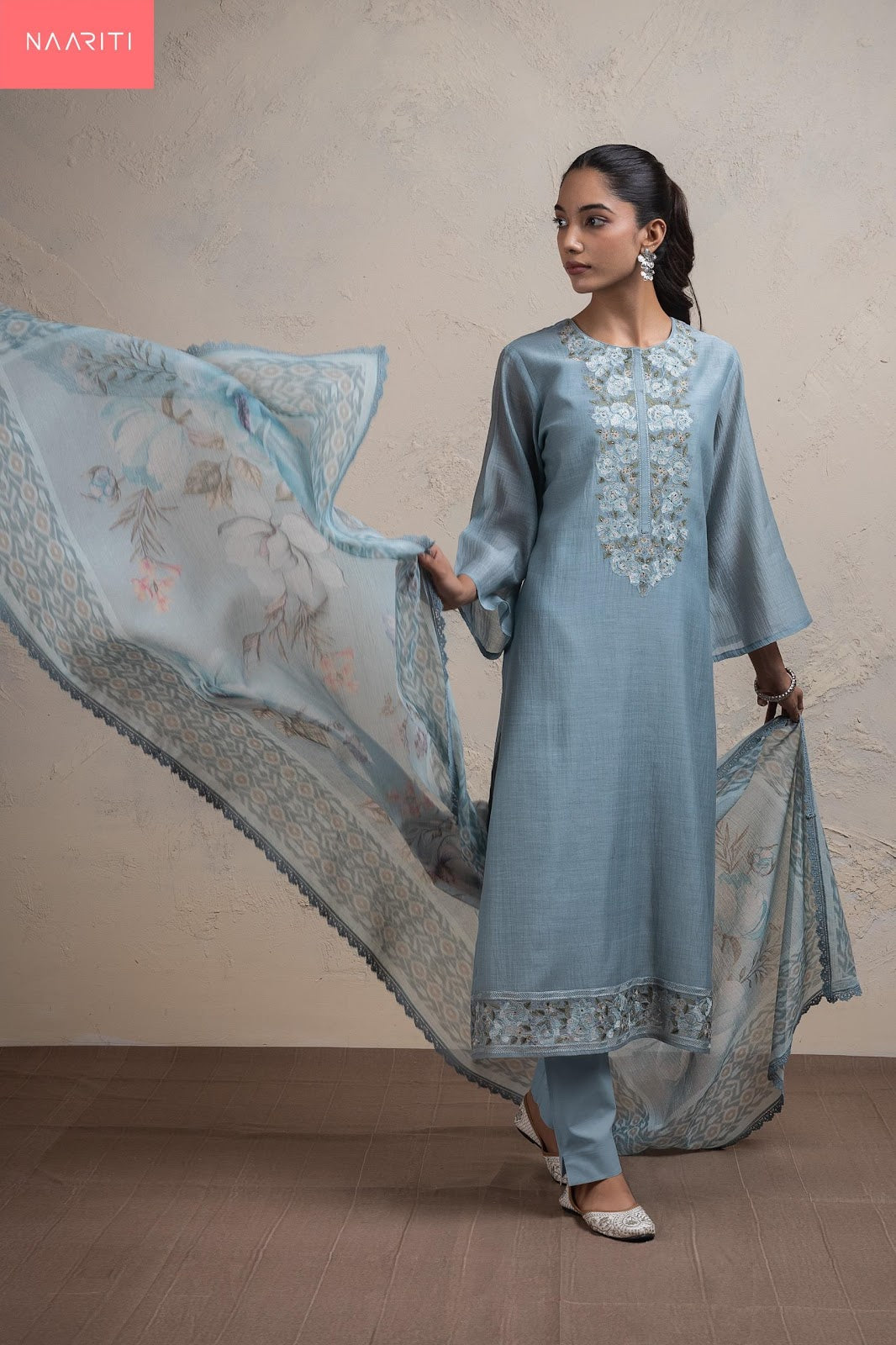 Gitali Naariti Mul Chanderi Pant Style Suits Supplier