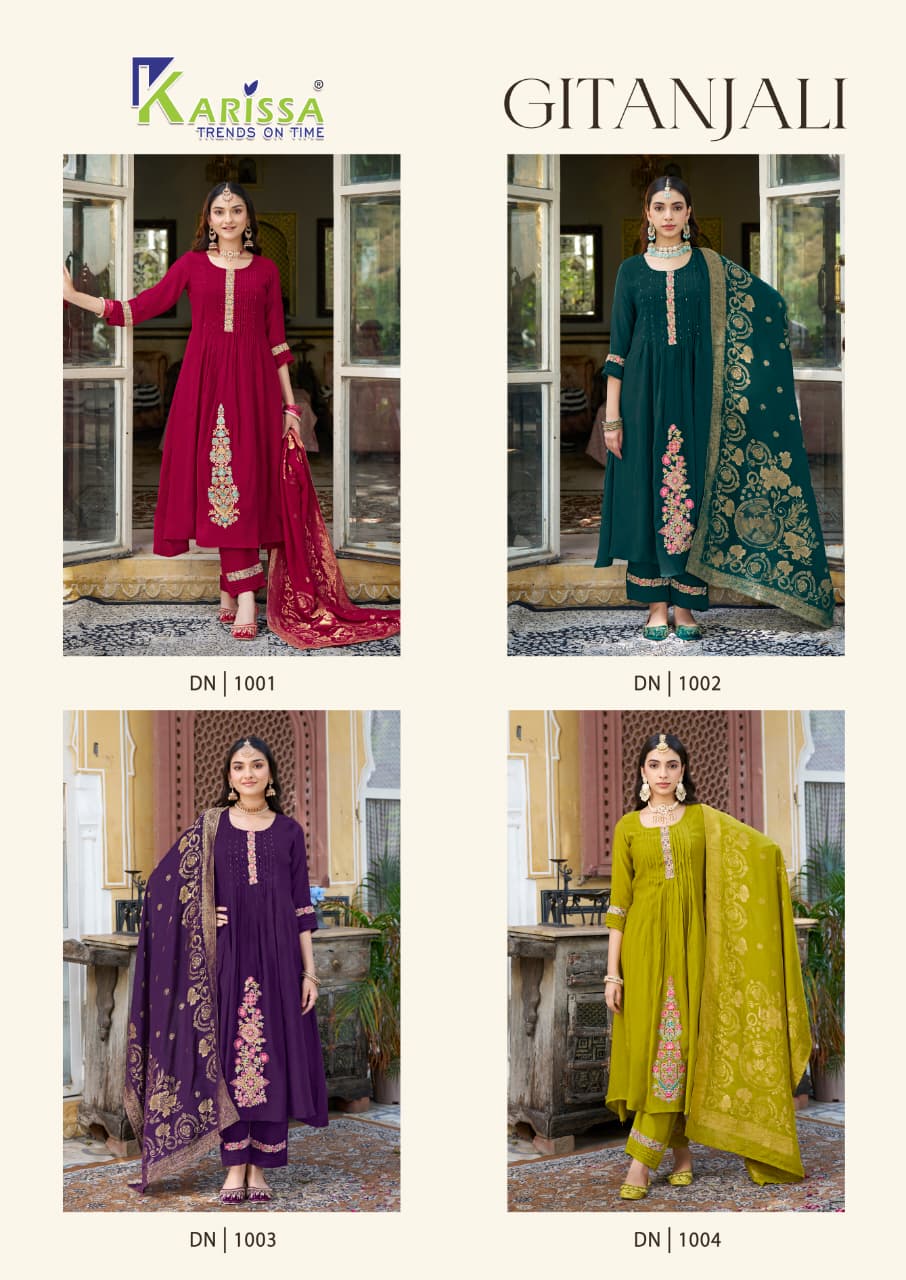 Gitanjali Karissa Premium Viscose Readymade Anarkali Suits Exporter Gujarat