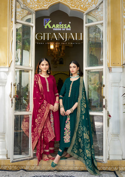 Gitanjali Karissa Premium Viscose Readymade Anarkali Suits Exporter Gujarat