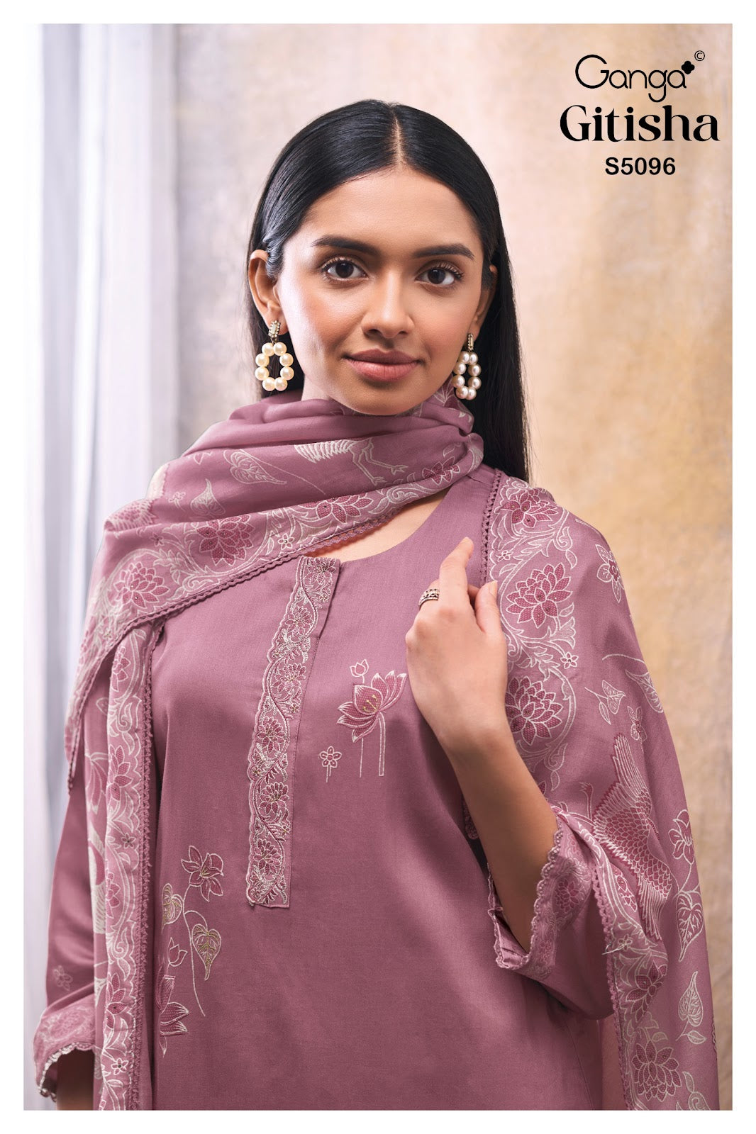 Gitisha S5096 Ganga Cotton Satin Plazzo Style Suits Supplier Ahmedabad