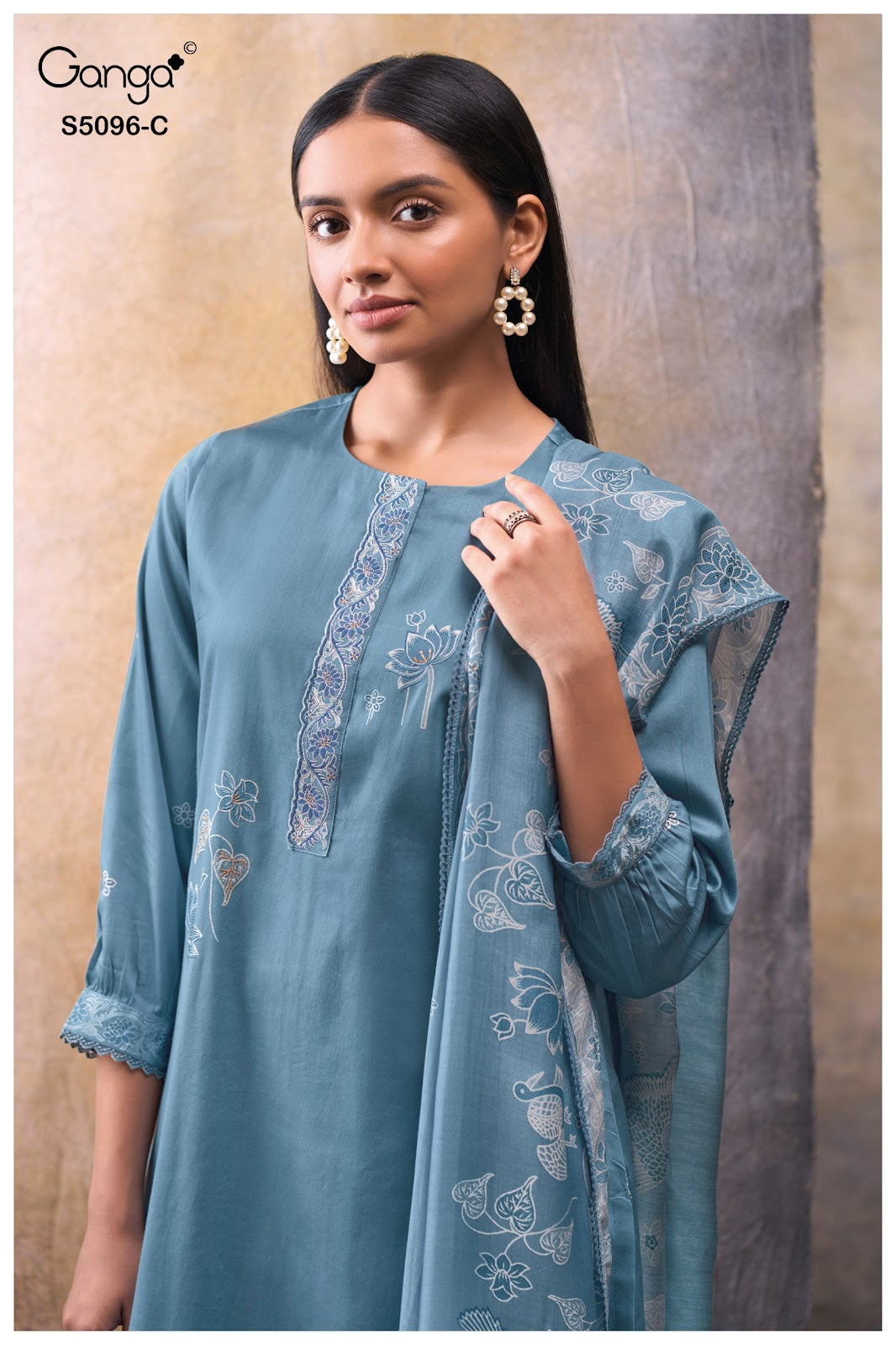 Gitisha S5096 Ganga Cotton Satin Plazzo Style Suits Supplier Ahmedabad