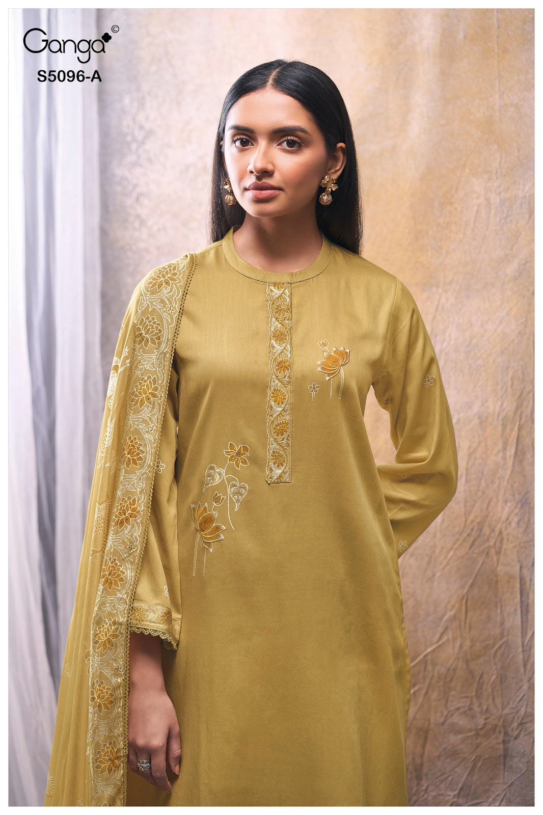 Gitisha S5096 Ganga Cotton Satin Plazzo Style Suits Supplier Ahmedabad