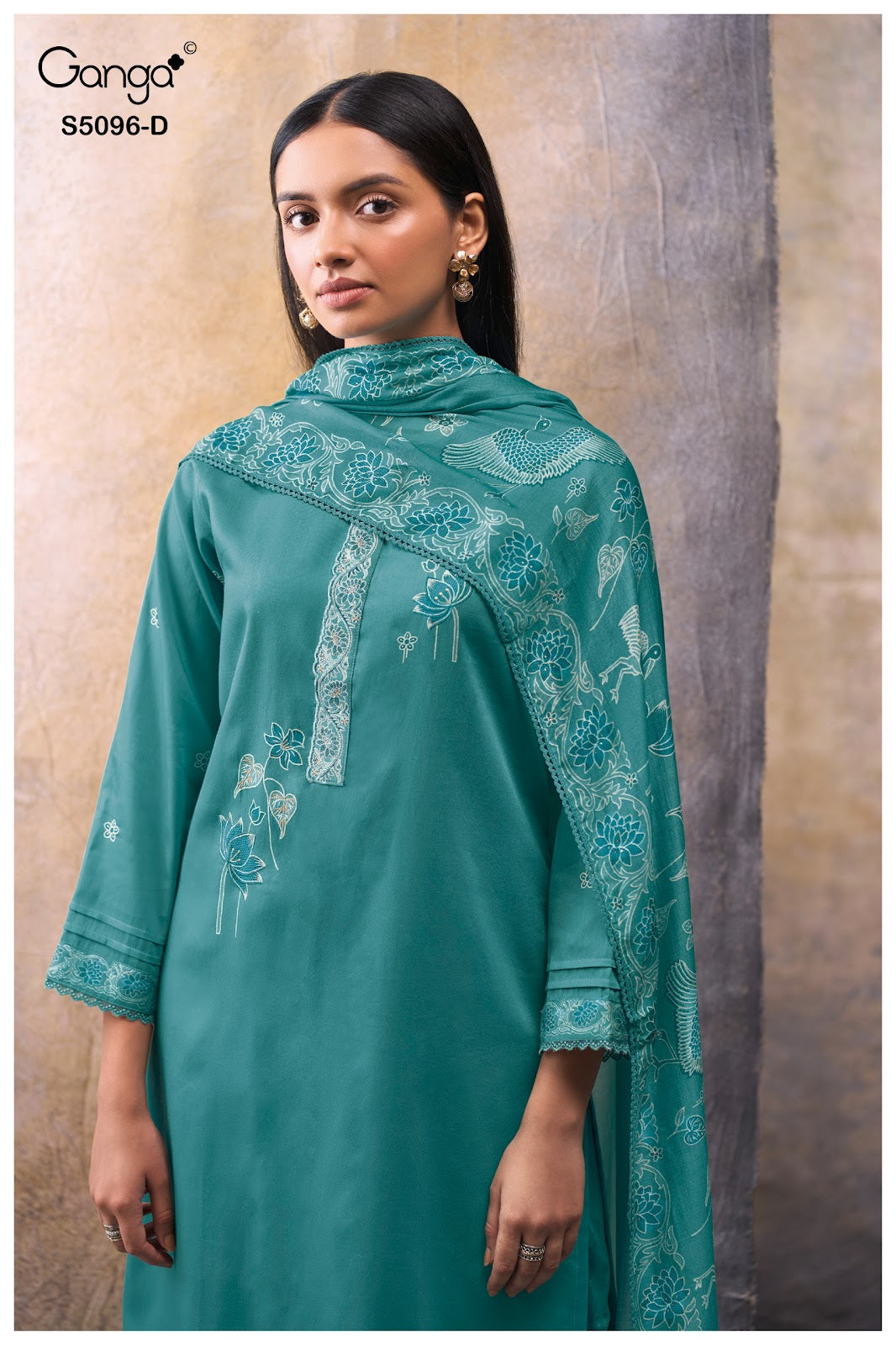 Gitisha S5096 Ganga Cotton Satin Plazzo Style Suits Supplier Ahmedabad