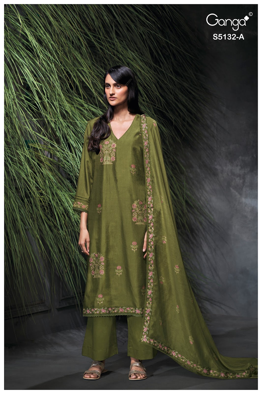 Giulia S5132 Ganga Russian Silk Pant Style Suits Wholesaler India