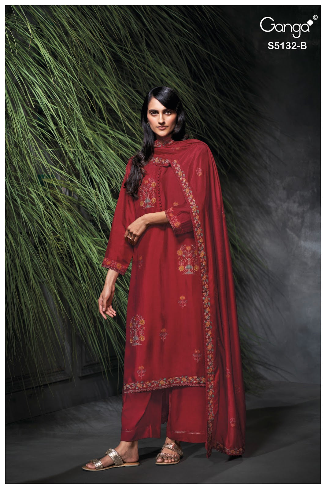 Giulia S5132 Ganga Russian Silk Pant Style Suits Wholesaler India