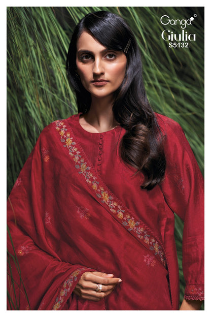 Giulia S5132 Ganga Russian Silk Pant Style Suits Wholesaler India