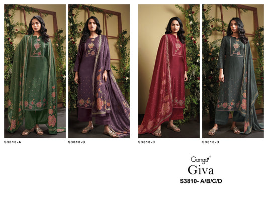 Giva 3810 Ganga Premium Bemberg Plazzo Style Suits Wholesaler India