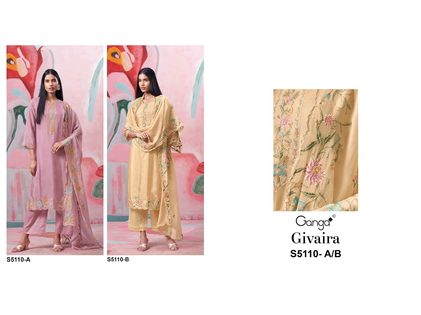 Givaira S5110 Ganga Habutai Pant Style Suits Exporter Ahmedabad