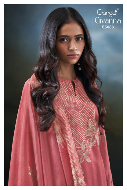 Givanna S5086 Ganga Bemberg Silk Pant Style Suits Wholesale Price