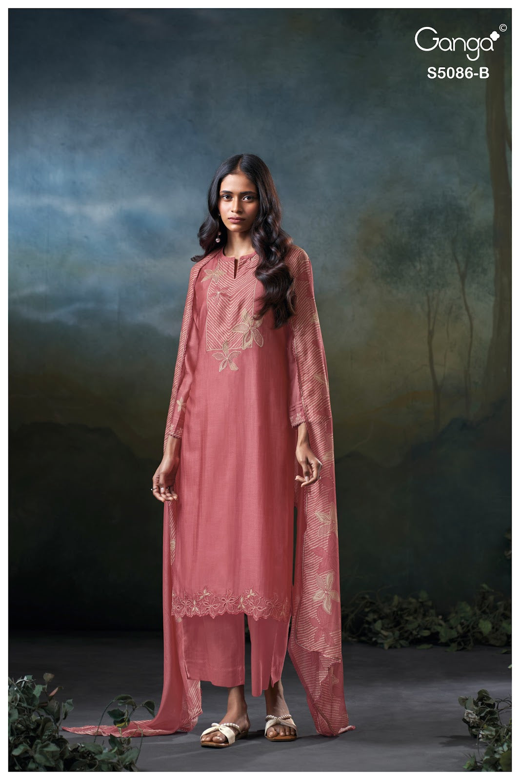 Givanna S5086 Ganga Bemberg Silk Pant Style Suits Wholesale Price
