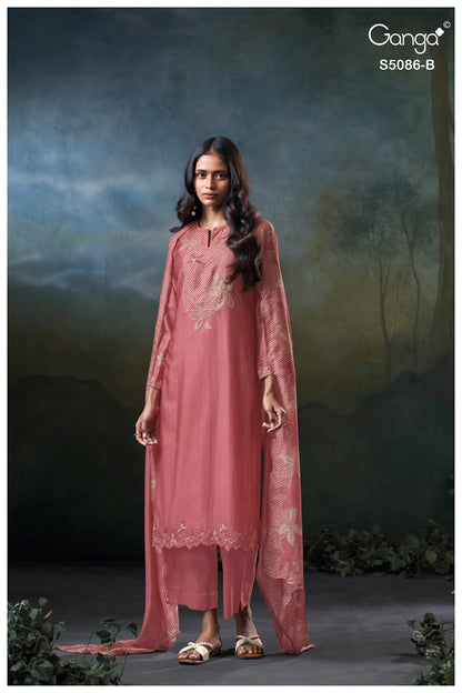 Givanna S5086 Ganga Bemberg Silk Pant Style Suits Wholesale Price