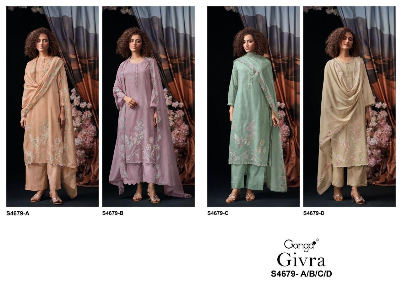 Givra S4679 Ganga Mul Pant Style Suits Wholesale Price