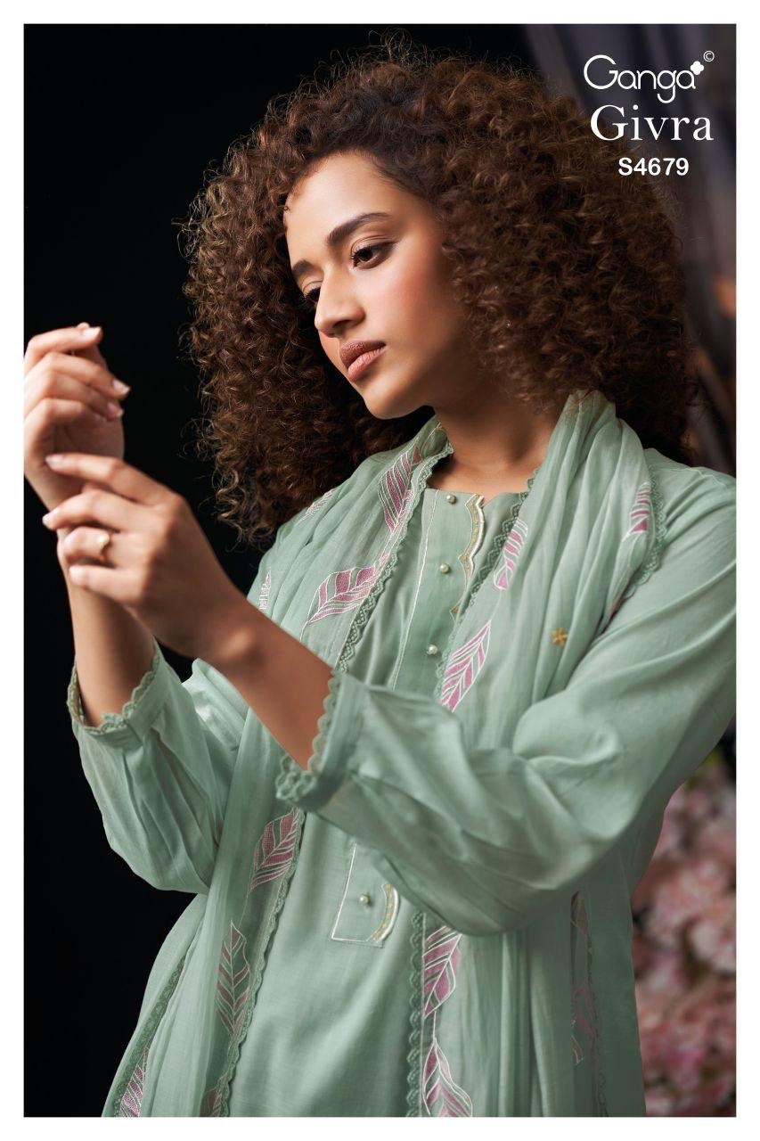 Givra S4679 Ganga Mul Pant Style Suits Wholesale Price