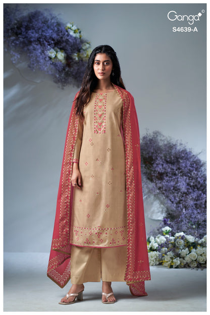 Giyana S4639 Ganga Cotton Pant Style Suits Wholesaler Ahmedabad