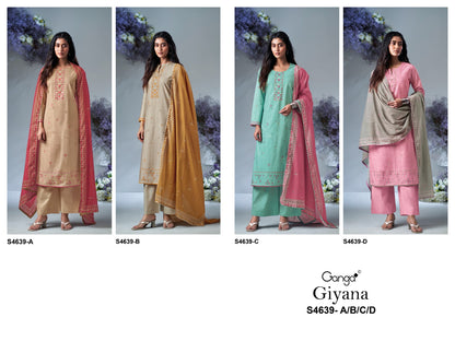 Giyana S4639 Ganga Cotton Pant Style Suits Wholesaler Ahmedabad