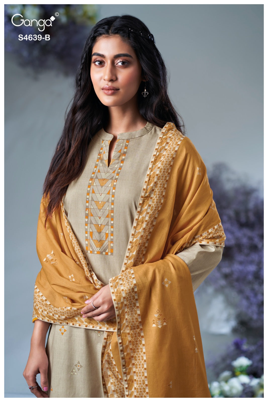 Giyana S4639 Ganga Cotton Pant Style Suits Wholesaler Ahmedabad