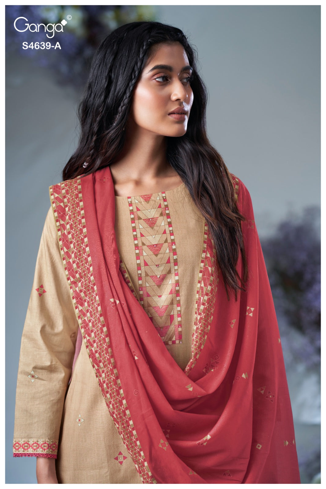 Giyana S4639 Ganga Cotton Pant Style Suits Wholesaler Ahmedabad