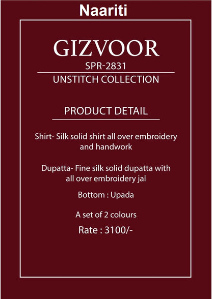 Gizvoor 2831 Naariti Silk Pant Style Suits Wholesale Price