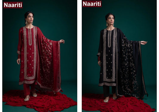 Gizvoor 2831 Naariti Silk Pant Style Suits Wholesale Price